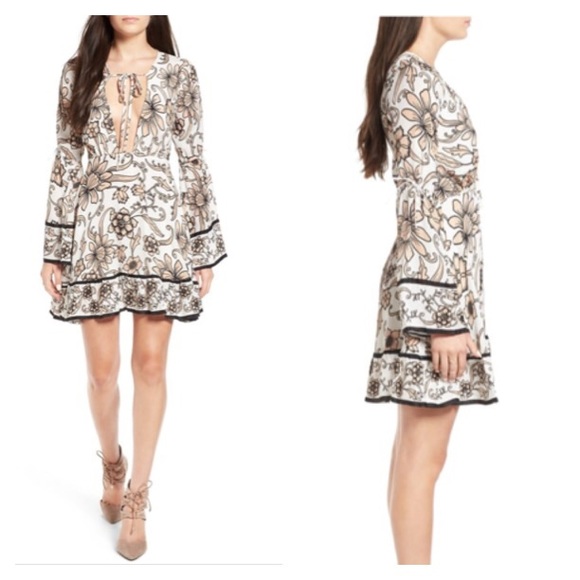 For Love & Lemons Ayla plunging floral minidress - Picture 4 of 8